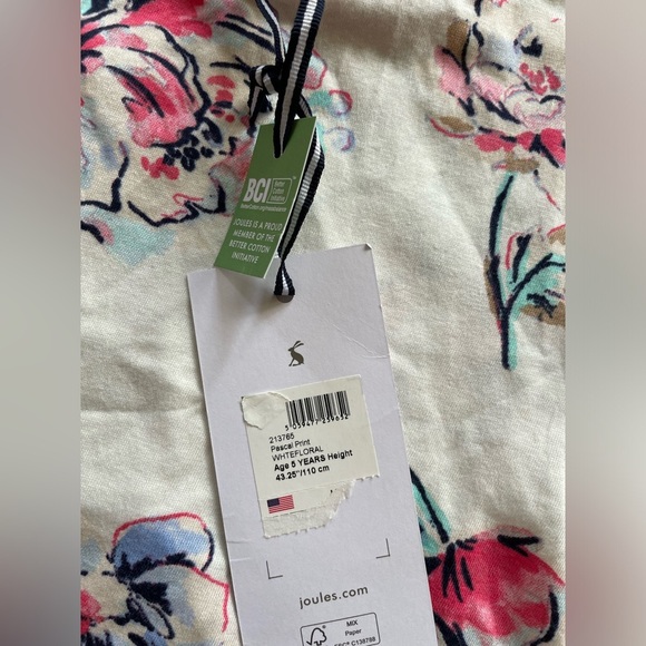 Joules girls ringer tee floral new with tags size 5 - Picture 3 of 4